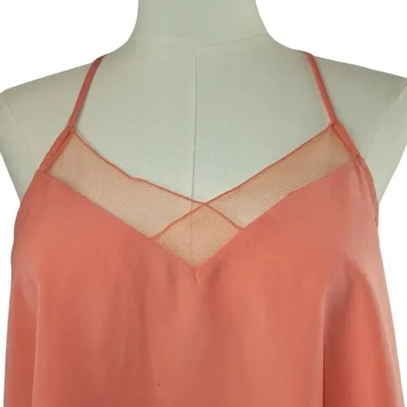Intimately Free People X-Small Coral Pink Camisole Mesh Panel Racerback - Picture 6 of 12